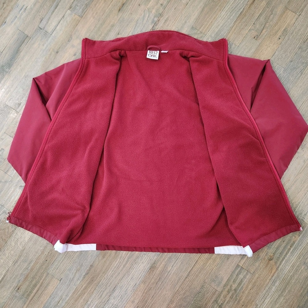 VTG Y2K RED OAK Oklahoma Sooners OU Men Med Crimson Fleece Lined Full Zip Jacket - Picture 10 of 14